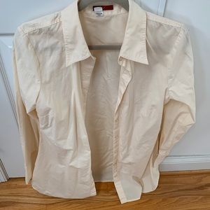 Soft cotton cream tunic TAPEMEASURE brand button down shirt size 10